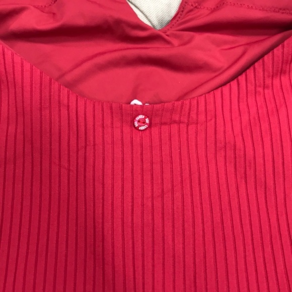 Red Carter Adanna Plunge One-Piece Halter Swimsuit - Picture 4 of 10